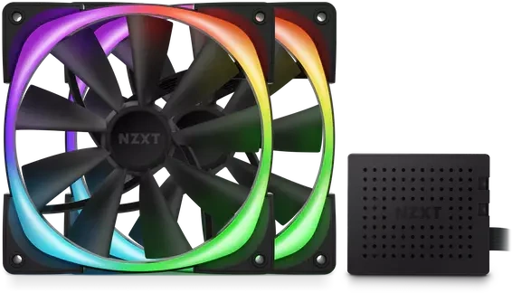 NZXT Aer RGB 2 Twin & Controller Zwart, 140mm