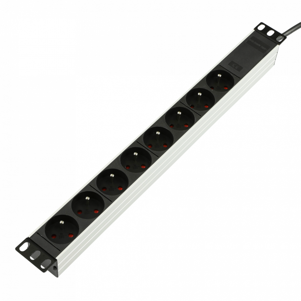 LOGON POWER STRIP 19" - 8 WAY - FULL ALUMINIUM WITHOUT SWITCH