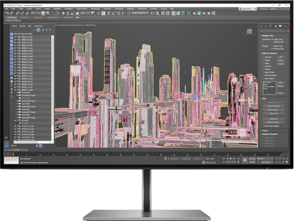 HP Z27u G3 LED monitor 27" 2560 x 1440 QHD @ 60 Hz IPS 350 cd/m² 1000:1 5 ms HDMI, DisplayPort, USB-C