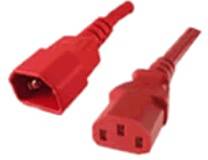 ACT Powercord Red 0.60M C13 - C14 (extension)