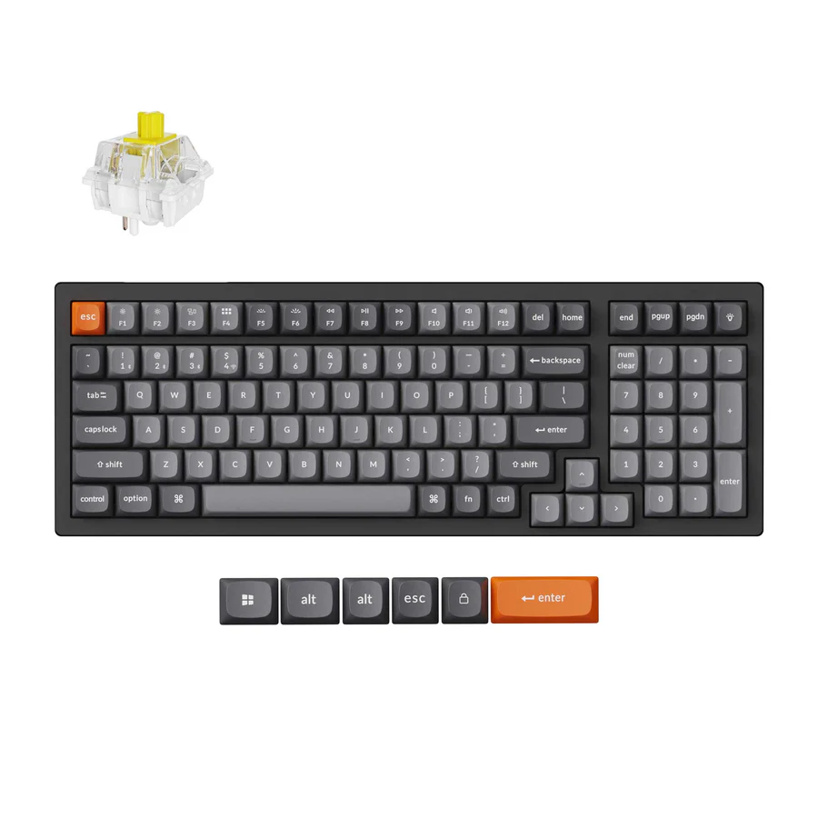 Keychron K4 Max White Backlight Banana Switch - Black