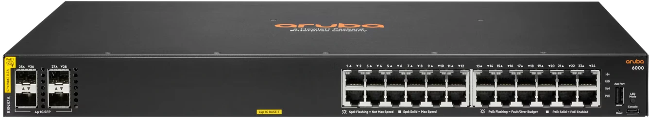 [R8N87A#ABB] HPE Aruba 6000 24-Port PoE+ 370W