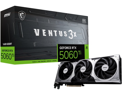 [912-V812-077] MSI GeForce RTX 5060 Ti 16G VENTUS 3X OC