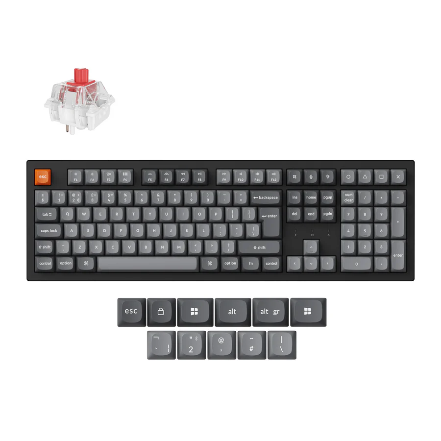 [K10M-H1] Keychron K10 Max Swappable RGB Backlight Red Switch - Black