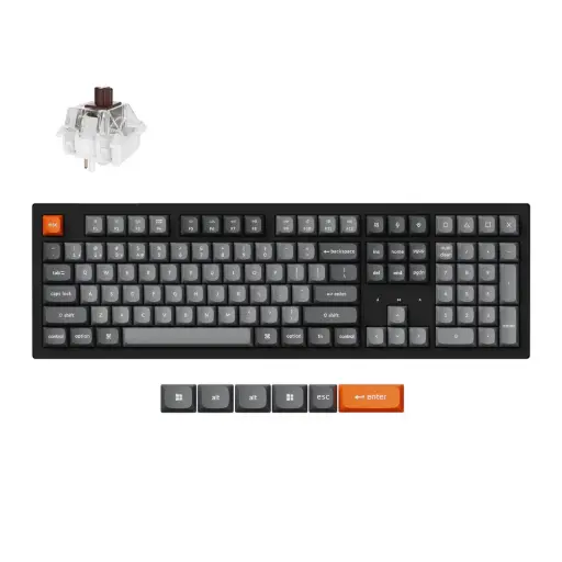 [K10M-H3] Keychron K10 Max Swappable RGB Backlight Brown Switch - Black