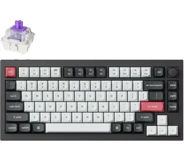 [Q1H-M1] Keychron Q1 HE Swappable RGB Backlight Nebula Switch Knob Version - Black